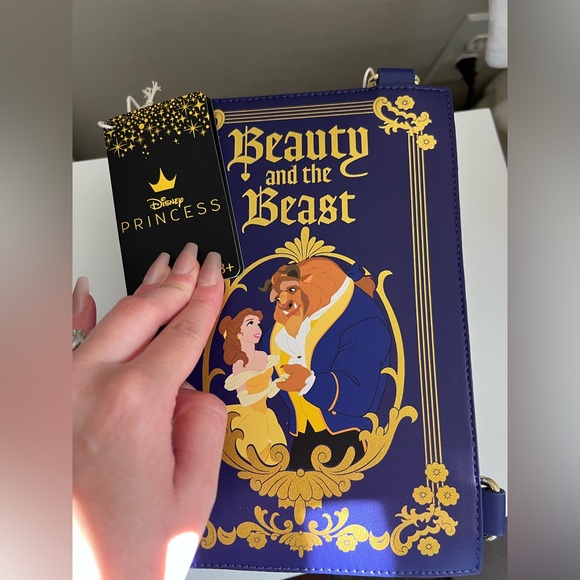 NWT Loungefly Purple and Gold Beauty and the Beast Backpack/Crossbody - Picture 8 of 8